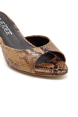 Brown Python-print leather mule JULIE DEE | VE112BISCQUIZ